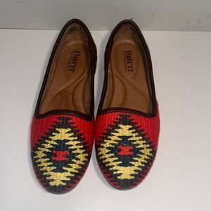 Born Giselle aztec leather and fabric upper flats